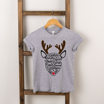 The Juniper Shop Rudolph Reindeer Names Toddler Short Sleeve Tee