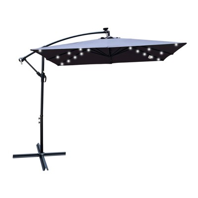 Outdoor Patio Umbrella, Waterproof 8 Ribs with Crank and Cross Base for Garden Deck Backyard Pool Sunshade Outdoor Deck Swimming Pool
