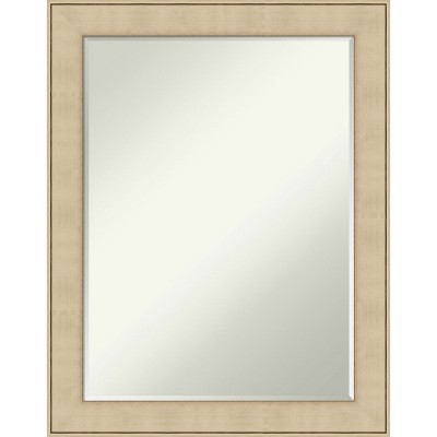 Amanti Art Classic Honey Silver Petite Bevel Bathroom Wall Mirror 28 x 22 in.