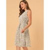Allegra K Women's Floral Split Neck Drawstring Waist Sleeveless A-Line Summer Midi Dress - 2 of 4