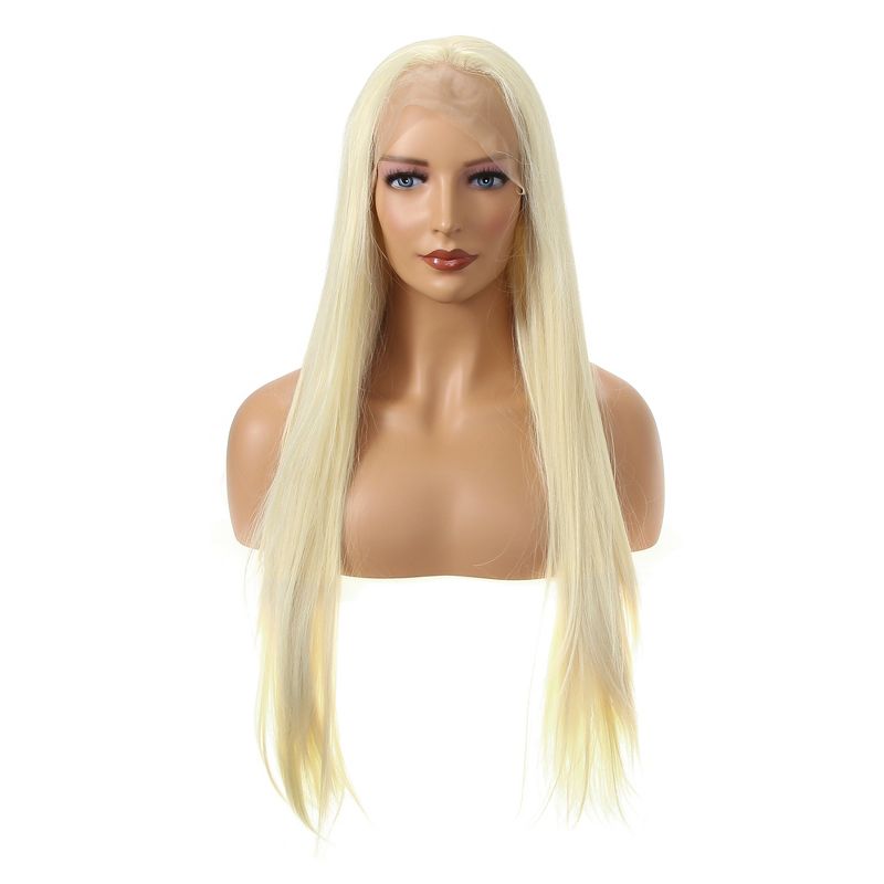 Unique Bargains Long Straight Hair Lace Front Wig for Women with Wig Caps 24" 1PC, 1 of 6