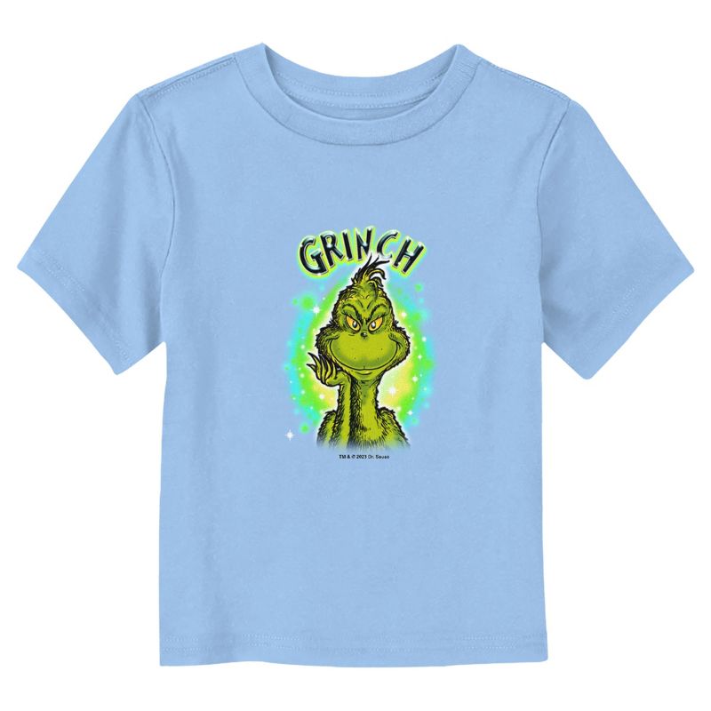Toddler's Dr. Seuss Airbrushed Grinch Portrait T-Shirt, 1 of 4