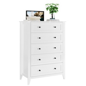 Dresser for Bedroom with 6 Drawers, 31.5" Farmhouse Chest of Drawers Closet with Metal Handle, Wooden Dresser Organizer, for Bedroom, Living Room - 1 of 4