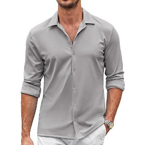 COOFANDY Men's Casual Button Down Shirt Wrinkle Free Shirts Long Sleeve Dress Shirt S-XXXL - 1 of 4