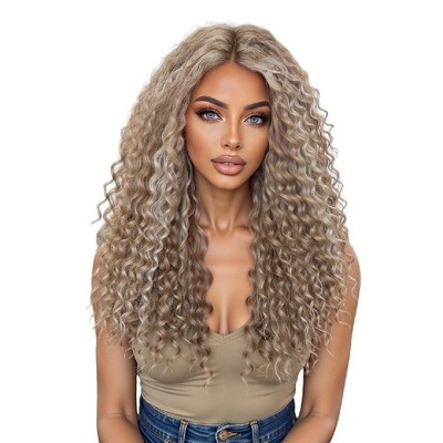 Jessie's Wig Fluffy Curly 13*3.5 Synthetic Lace Wigs Balayage Brown Blonde 22 Inch 1 Pc/Pack