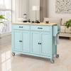 MAYEERTY Kitchen Island Cart with Solid Wood Top and Locking Wheels£¬h Width,4 Door Cabinet - 2 of 4