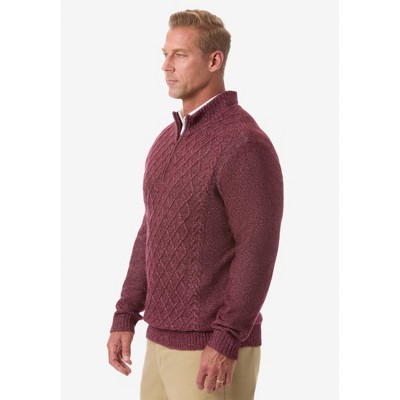 KingSize Soft Cable Knit 1/4 Zip Sweater