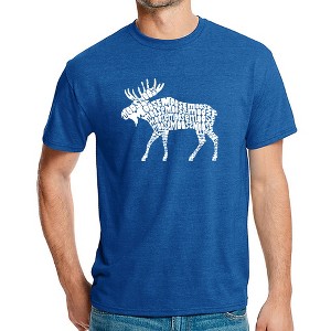 LA Pop Art Men's Premium Blend Word Art T-shirt - Moose - 1 of 4