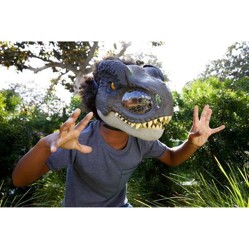 Jurassic World: Dominion Tyrannosaurus Rex Chomp &#39;n Roar Mask Costume, 2 of 10