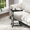 Tangkula Set of 2 C-shaped Sofa Side Table Height Adjustable Compact End Table w/ Wheels - 2 of 4