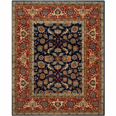 Handmade Black and Rust Wool Tufted 8' x 10' Rug