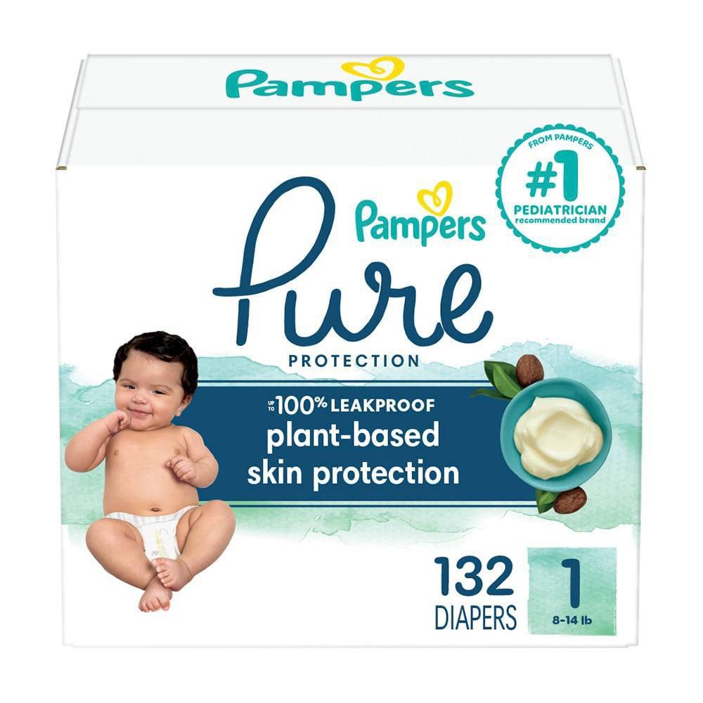 Pampers Pure Protection Diapers Pack Size 1 - 132 ct