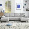 U-Shaped 4-Seater Velvet Sectional Sofa with Double Chaise ¨C Spacious, Comfortable Modular Couch for Living Room or Apartment - 3 of 4