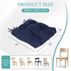 Aoodor 19x19x5 Inch Tufted Outdoor Chair Cushions, Water and Fade Resistant Polyester Dining Chair Pads with Ties for Patio Furniture, Set of 4 - 4 of 4