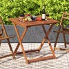 Costway 1/2 PCS 29.5" x 29.5" Patio Dining Table with Teak Painting 2" Umbrella Hole for Balcony - 2 of 4