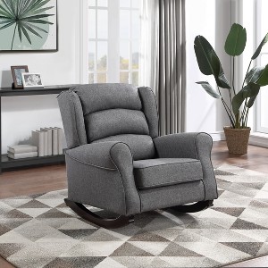Lyngins Modern Upholstered Lounge Rocking Chair with Thicken Cushion,Armchair Accent Chair for Living Room,Bedroom - 1 of 4