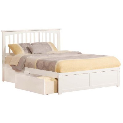 Atlantic Furniture Atlantic Furniture Mission Queen Flat Panel Foot Board w/ 2 Urban Bed Drawers White