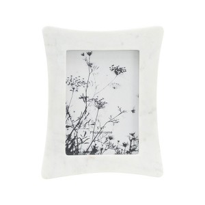 Elegant Marble Photo Frame with Glass & MDF Back - Luxury Tabletop Display for Home, Office, Bedroom & Living Room - White, 8" x 1" x 10" - 1 of 4