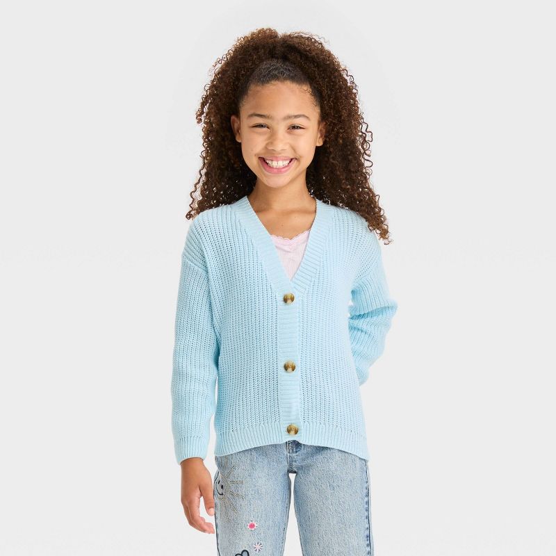 Girls&#39; Button-Front Cardigan - Cat &#38; Jack&#8482;, 1 of 9