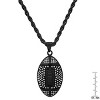 Steeltime 24" Men's black ip stainless steel and simulated diamonds american football pendant - 3 of 4