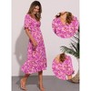 INSPIRE CHIC Women's V-neck Ruffled Hem Smocked Waist Floral Midi Dress - 2 of 4
