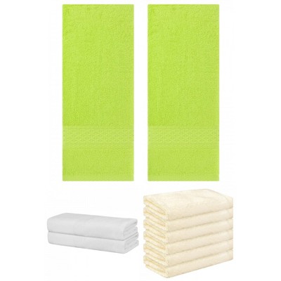 REGALWOVEN Absorbent Solid Bath Hand Face Cloths Cotton Towels 3 Piece Sets
