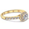 Pompeii3 3/4Ct Diamond Cushion Halo Engagement Ring 10k Yellow Gold - 3 of 4