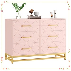 Dresser for Bedroom with 6 Drawers, Wood Chest of Drawers - 1 of 4