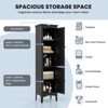 Tangkula Freestanding Bathroom Storage Cabinet Tall Narrow Storage Cabinet with 1 Adjustable Shelf 1 Drawer and 2 Doors Gray/Coffee/Black/White - 3 of 4