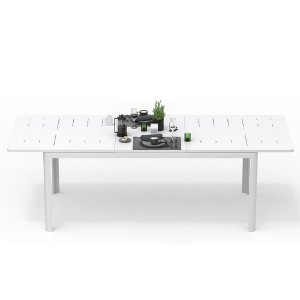 Osparple Expandable  Outdoor Dining Table,Rectangular  Patio Table with Black Frame and Height Adjustable Legs for 6 Person - 1 of 4