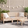 vidaXL Wooden 3-Seater Patio Sofa - Pine Wood Outdoor Couch for Garden, Terrace, and Patio - Modular Design, Comfortable Seating - 2 of 4