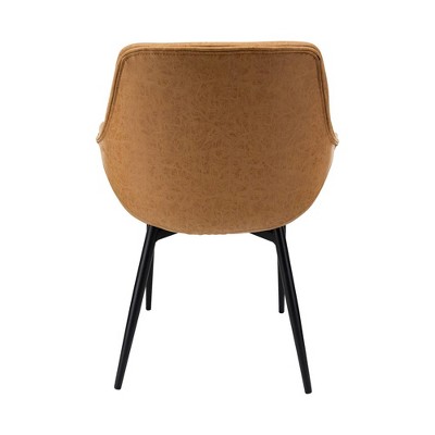 Mid Century Modern 25'' Metal Arm Chair in Light Brown