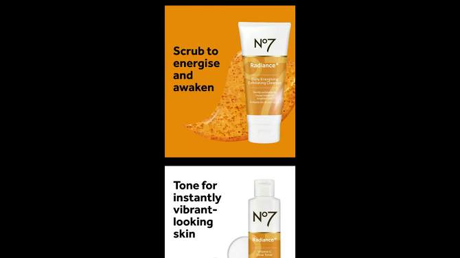No7 Radiance+ Daily Energizing Exfoliating Cleanser - 3.38 fl oz, 2 of 8, play video