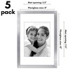 Americanflat 5 Pack of Picture Frames with Mat - Plexiglass Cover - 2 of 4