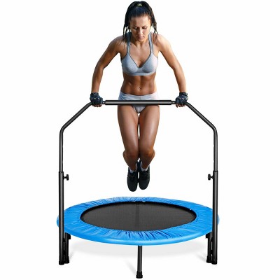 Costway Mini Rebounder Trampoline With Adjustable Hand Rail Bouncing Workout Exercise