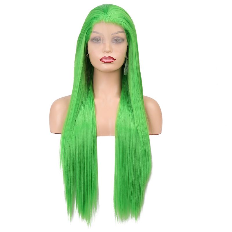 Unique Bargains Women's Long Straight Lace Front Wigs with Adjustable Wig Cap 24" 1 Pc, 1 of 5