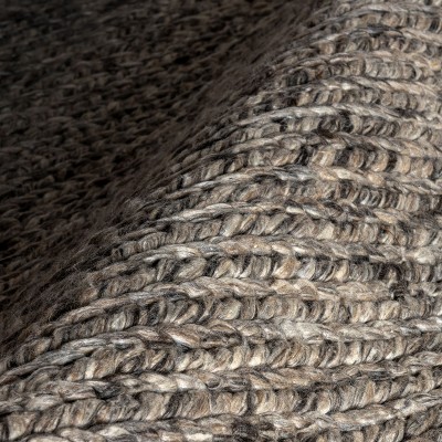 Gray Braided Wool and Cotton Handmade Area Rug 4x6