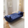 TiramisuBest Retro 71" Foldable Velvet Sofa, Compact Double Couch for Living Room, Bedroom & Office,Black - 3 of 4