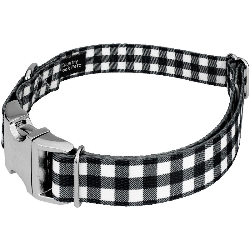 Country Brook Petz Premium Black & White Buffalo Plaid Dog Collar, 4 of 7