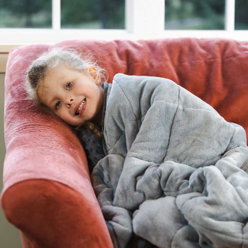 Bouncyband® Soft Fleece Weighted 10lb Medium Sensory Blanket for Kids, 65" x 45", 3 of 10