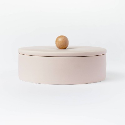Lidded Stoneware Container Set with Faux Clay Finish Pink - Threshold™ designed with Studio McGee