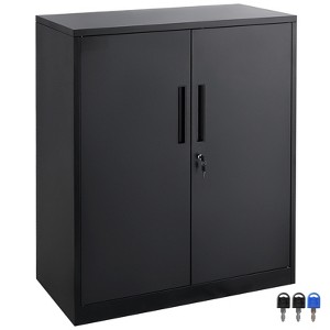 VEVOR Metal Storage Cabinet with 2 Magnetic Doors and 2 Adjustable Shelves, 200 lbs Capacity per Shelf, Locking Steel Storage Cabinet - 1 of 4