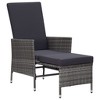 vidaXL Reclining Patio Chair with Cushions Poly Rattan Gray - 2 of 4