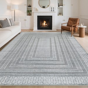 Modern Rugs for Living Room Ultra-Soft Geometric Bordered Indoor Rug - 1 of 4