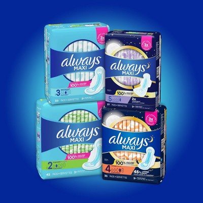 Always Maxi Size 4 Overnight Pads Without Wings Unscented (Pack of 32), 32  packs - Fry's Food Stores