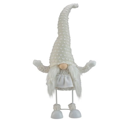 Northlight 24.5" White and Beige Sparkling Serena Christmas Gnome