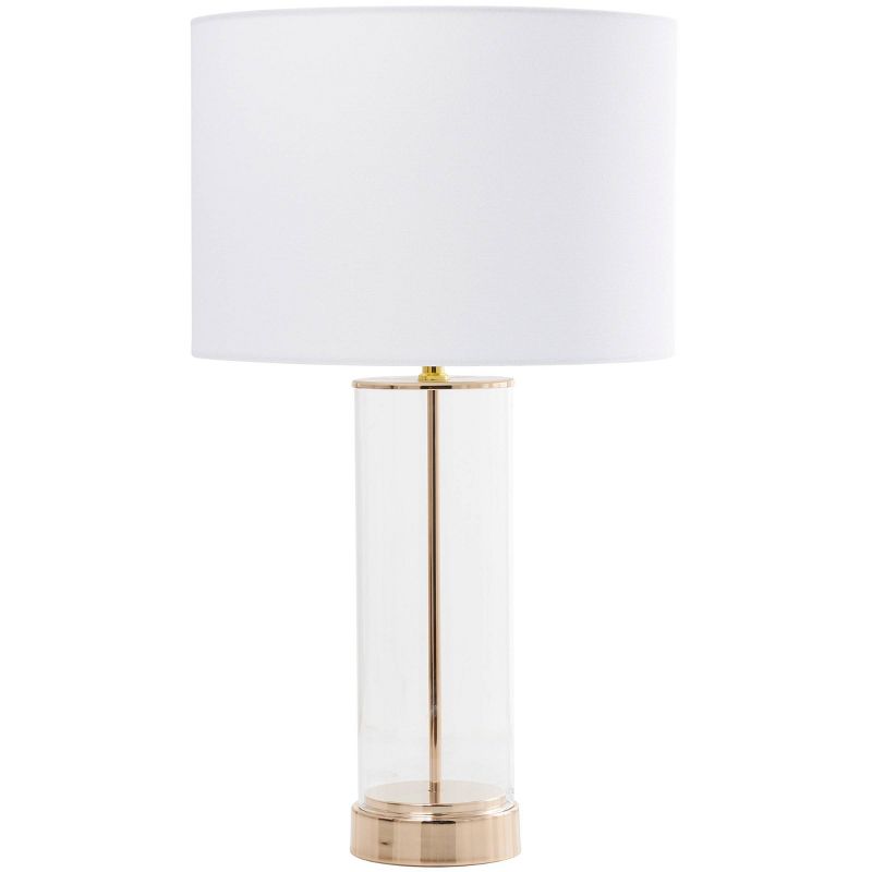 Glass Transparent Base Table Lamp with Drum Shade Gold - CosmoLiving by Cosmopolitan, 5 of 7