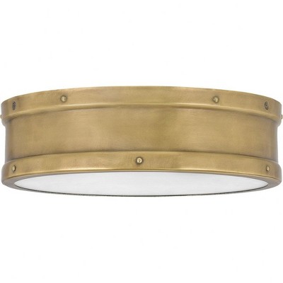Elegant Gold LED Flush Mount Ceiling Light with Etched Diffuser