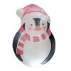 Transpac Glass 15.16 in. Multicolor Christmas Penguin Platter - 2 of 3