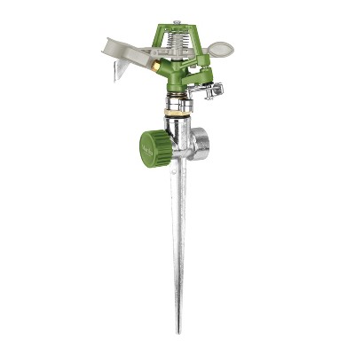 Martha Stewart MTS-SISPR1M Heavy-Duty Metal Impulse Sprinkler with Durable Zinc Alloy Spike | 1390 sq ft Max Coverage